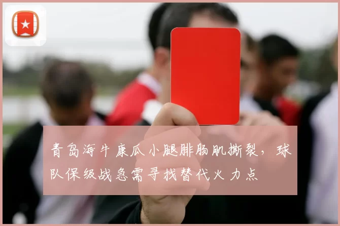 青岛海牛康瓜小腿腓肠肌撕裂,球队保级战急需寻找替代火力点